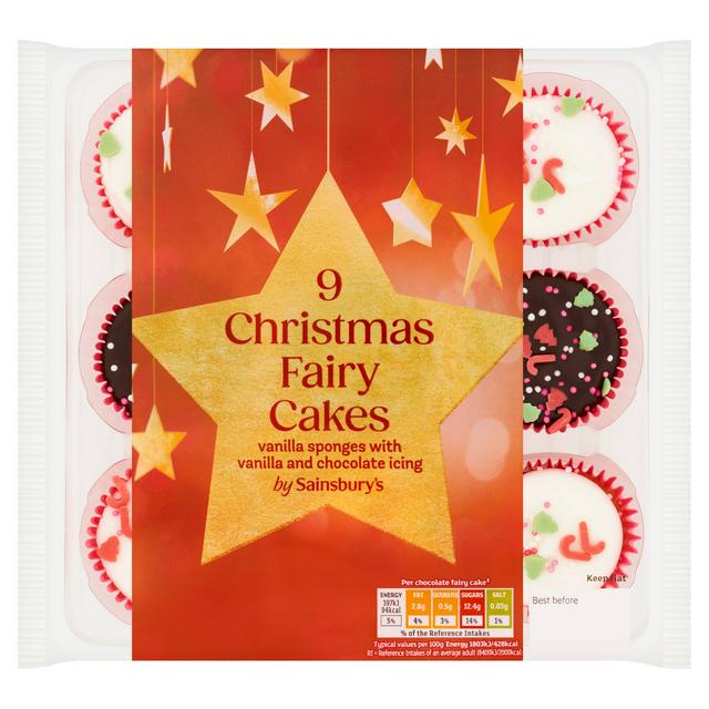 Sainsbury's Christmas Fairy Cakes x9 - gallery image 1