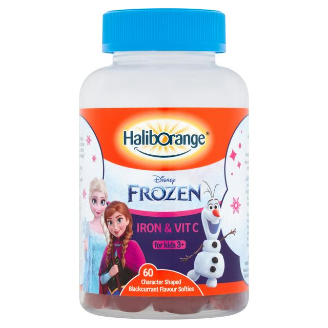 Haliborange Disney Frozen Iron & Vit C 60 Character Shaped Blackcurrant Flavour Softies for Kids 3+ - gallery image 1