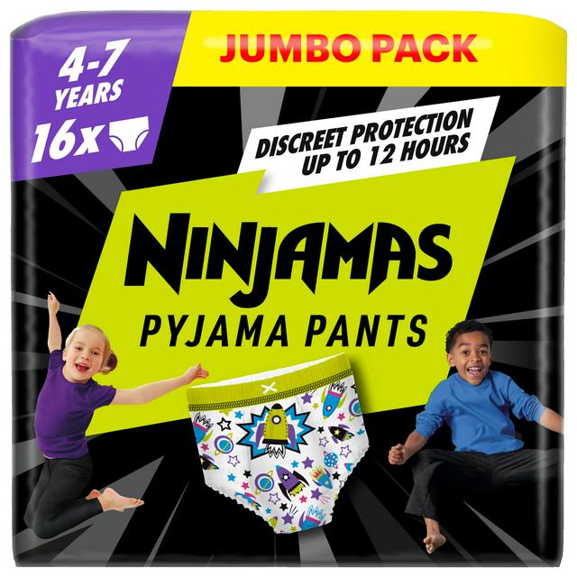 Pampers Ninjamas Pyjama Pants Unisex Spaceships, 4-7 Years x16 - gallery image 1