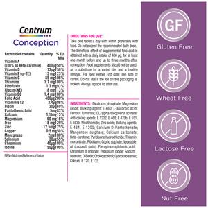 Centrum Conception Vitamins with Folic Acid Tablets x30 - gallery image 6