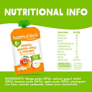 Kiddylicious Mango, Banana, Apple & Yoghurt Pouch Baby Food 100g - gallery image 3