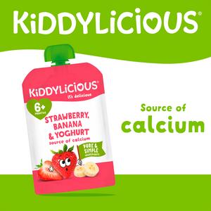 Kiddylicious Strawberry, Banana & Yoghurt Pouch Baby Food 100g - gallery image 2