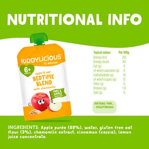 Kiddylicious Apple & Oat Bedtime Blend with Chamomile Pouch Baby Food 100g - gallery image 3