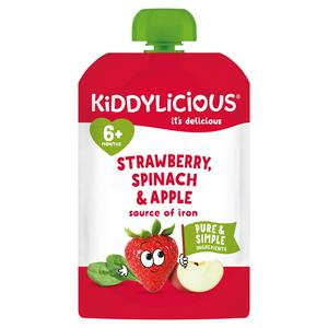 Kiddylicious Strawberry, Spinach & Apple Pouch Baby Food 100...