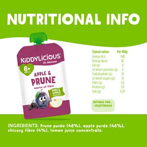 Kiddylicious Apple & Prune Pouch Baby Food 100g - gallery image 3