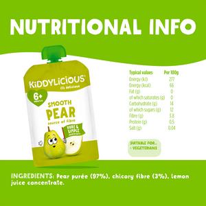 Kiddylicious Smooth Pear Pouch Baby Food 100g - gallery image 3