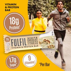 Fulfil White Chocolate Cookies & Cream Flavour Vitamin Protein Bar 55g - gallery image 2