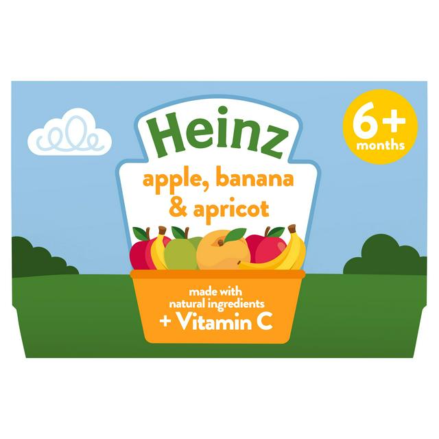 Heinz By Nature Apple Banana & Apricot 6+ Months 4x100g - gallery image 1