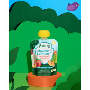 Heinz Baby Food Peach, Apple & Yoghurt Immunity Support Fruit Pouch 6+ Months 85g - gallery image 2