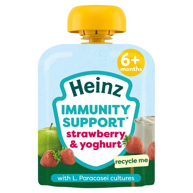 Heinz Baby Food Strawberry & Yoghurt Immunity Support Fruit 6+ Months Pouch 85g - gallery image 1