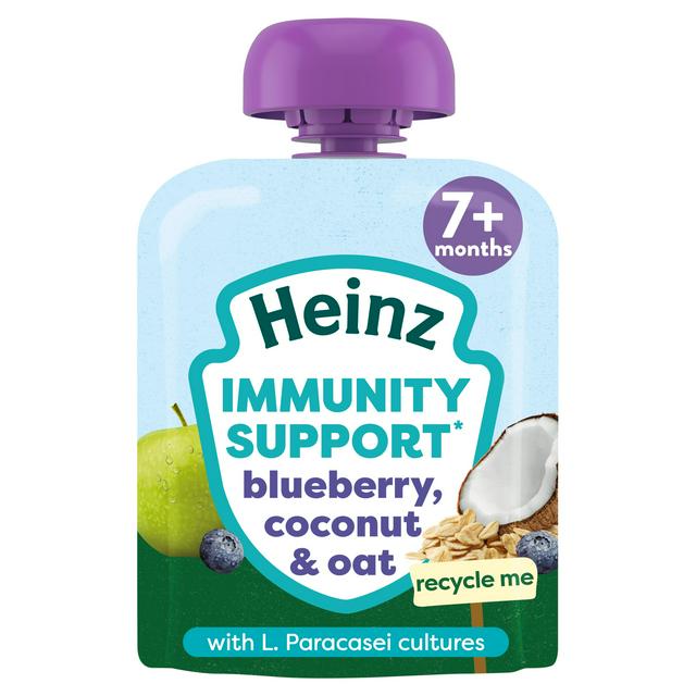 Heinz Baby Food Blueberry, Coconut & Oat Immunity Support Fruit Pouch 7+ Months 85g - gallery image 1