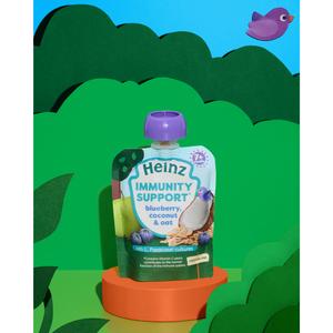 Heinz Baby Food Blueberry, Coconut & Oat Immunity Support Fruit Pouch 7+ Months 85g - gallery image 2
