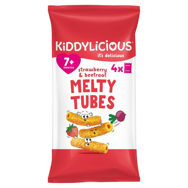 Kiddylicious Strawbery & Beetroot Melty Tubes Baby Snacks 4x10g - gallery image 1