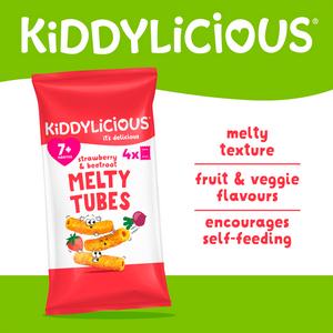 Kiddylicious Strawbery & Beetroot Melty Tubes Baby Snacks 4x10g - gallery image 2