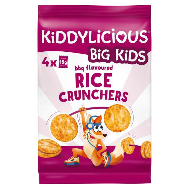 Kiddylicious BBQ Flavoured Rice Crunchers Kids Snacks 4x15g - gallery image 1