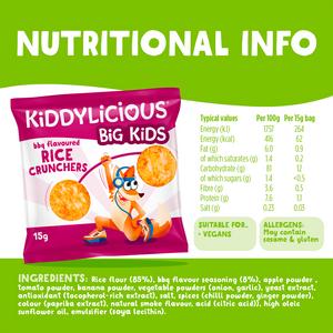 Kiddylicious BBQ Flavoured Rice Crunchers Kids Snacks 4x15g - gallery image 3