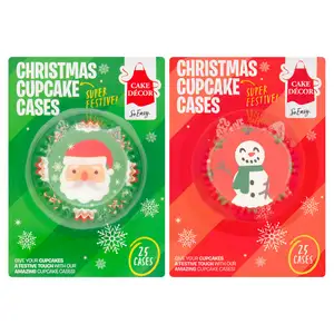 Cake Decor Christmas Cupcake Cases x25