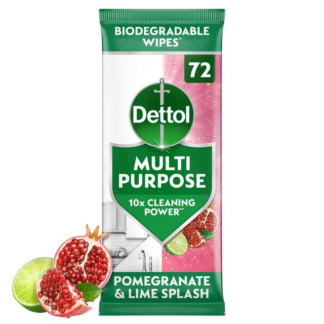 Dettol Antibacterial Cleaning Wipes Pomegranate & Lime 70 Pack