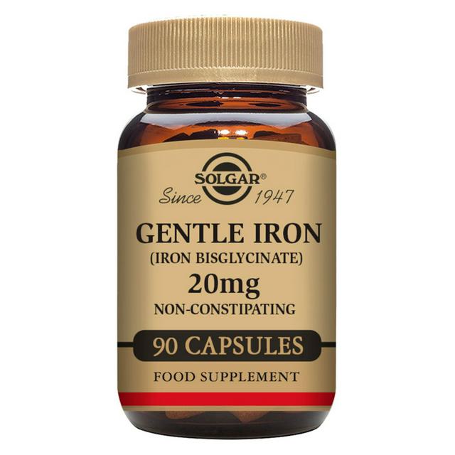 Solgar Gentle Iron Bisglycinate Non Constipating Vegetable Capsules x90 20mg