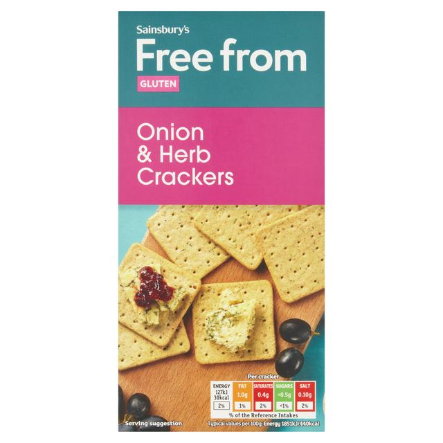 Sainsbury's Free From 137g Onion & Herb Crackers - gallery image 1