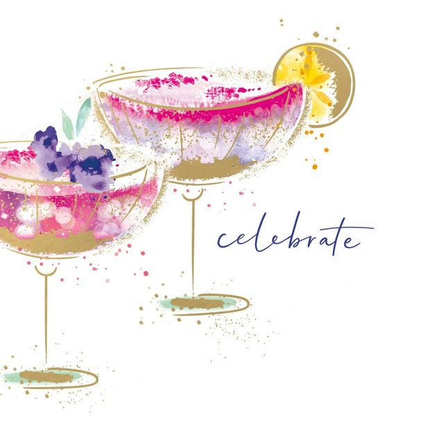 Sainsburys Camden Graphics Cocktail Glasses Celebrate Birthday Congratulation Camden Signature Design Greeting Card