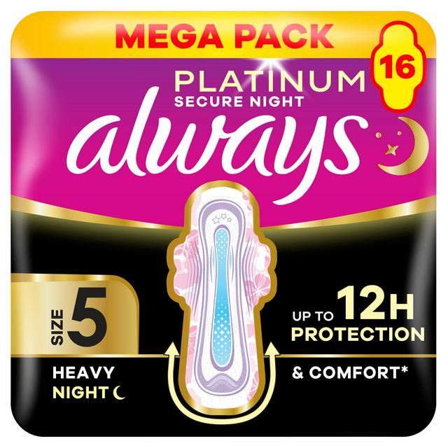 Always Platinum Secure Night Sanitary Towel x16 - gallery image 1