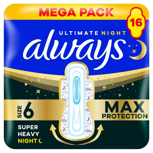 Always Sanitary Towels Ultimate Night S6 Wings