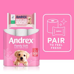 Andrex Fresh & Sensitive Flushable Moist Toilet Tissue Wipes Quad Pack 4x30 - gallery image 3