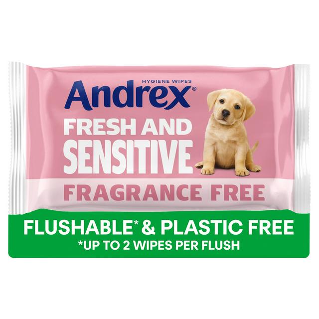 Andrex Fresh Sensitive Flushable Moist Toilet Tissue Wipes Single Pack x30