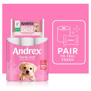 Andrex Fresh & Sensitive Flushable Moist Toilet Tissue Wipes Single Pack x30 - gallery image 3