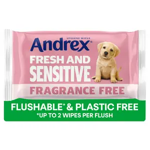 Andrex Fresh & Sensitive Flushable Moist Toilet Tissue Wipes Single Pack x30