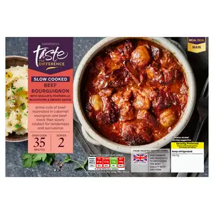 Sainsbury's Slow Cooked Beef Bourguignon Meal Deal, Taste the Difference 545g