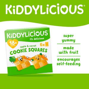 Kiddylicious Apple & Carrot Cookie Squares Baby Snacks 6x24g - gallery image 2