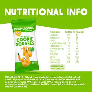 Kiddylicious Apple & Carrot Cookie Squares Baby Snacks 6x24g - gallery image 3