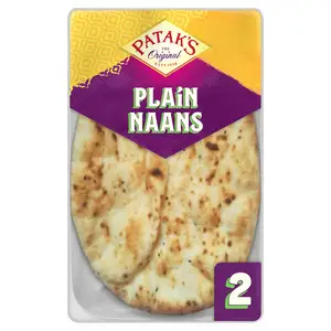 Patak's Plain Naan Breads x2