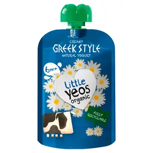 Yeo Valley Organic Little Yeos Natural Greek Style Kids Yogurt Pouch 85g