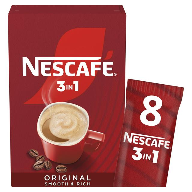 Nescafe Original 3 in 1 Instant Coffee Sachets 8x16g - gallery image 1