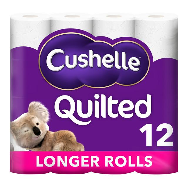 Cushelle Quilted Toilet Roll 12 Rolls 50% More Sheets