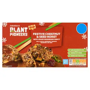 Sainsbury's Plant Pioneers Festive Chestnut & Seed Roast with Vegan Mushroom Gravy 320g