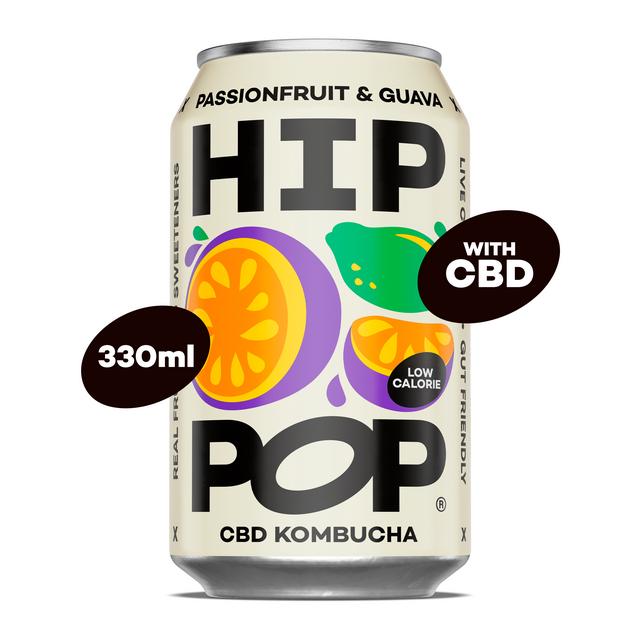 Hip Pop Passionfruit & Guava CBD Kombucha 330ml | Sainsbury's