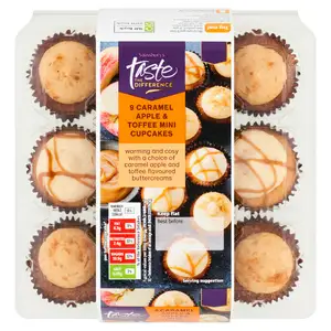 Sainsbury's Caramel Apple & Toffee Mini Cupcakes, Taste the Difference x9 214g