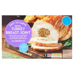 Sainsbury's Frozen British Turkey Breast Joint with Pork, Sage & Onion Stuffing 1.3kg