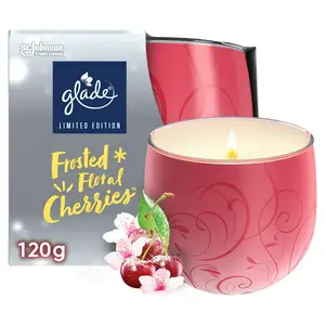 Glade Scented Candle Sleeved Frosted Floral Cherries 120g