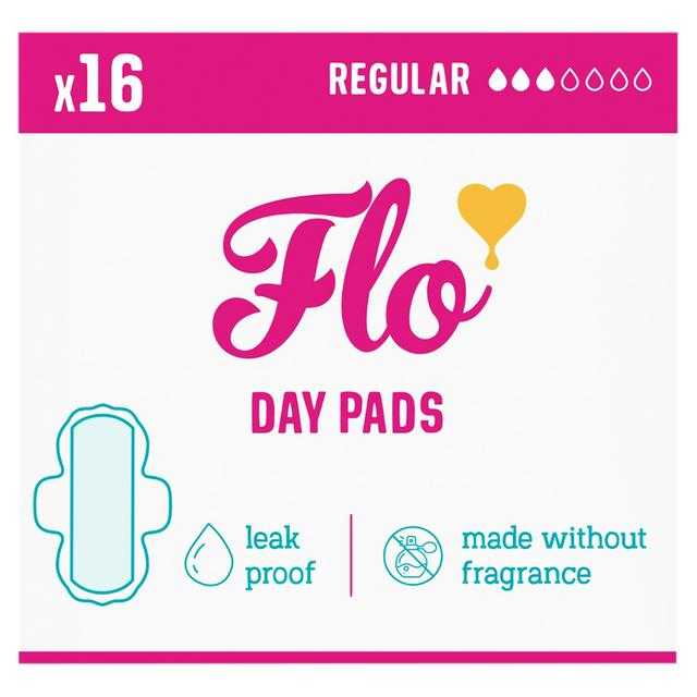 Flo Bamboo Super Absorbent Soft Thin Day Period Pads with Wings x16 - gallery image 1