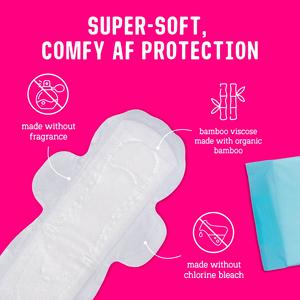 Flo Bamboo Super Absorbent Soft Thin Night Period Pads with Wings x14 - gallery image 2