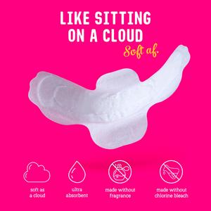Flo Bamboo Super Absorbent Soft Thin Night Period Pads with Wings x14 - gallery image 3