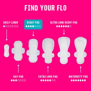 Flo Bamboo Super Absorbent Soft Thin Night Period Pads with Wings x14 - gallery image 5