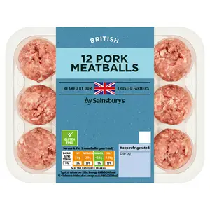 Sainsburys British Pork Meatballs x12 360g