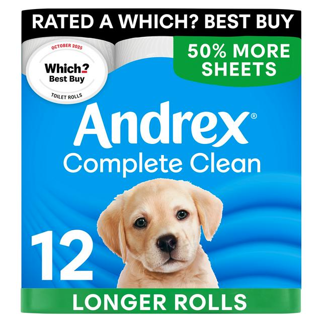 Andrex Complete Clean Mega Toilet Rolls x12 - gallery image 1