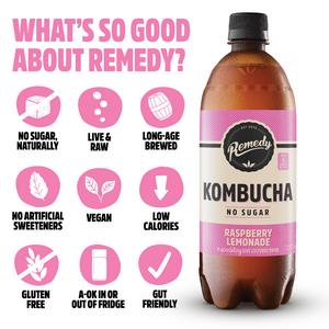Remedy Kombucha Raspberry Lemonade 700ml - gallery image 2